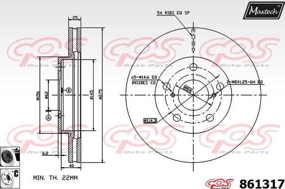 Maxtech 861207 - Brake Disc autospares.lv