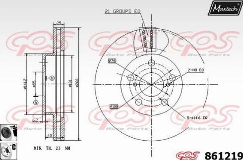 Maxtech 861219.6060 - Brake Disc autospares.lv