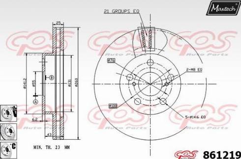 Maxtech 861219.6880 - Brake Disc autospares.lv