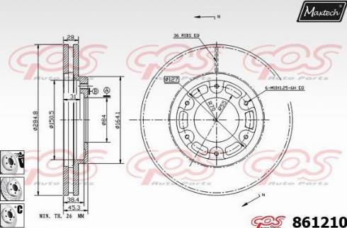 Maxtech 861210.6880 - Brake Disc autospares.lv