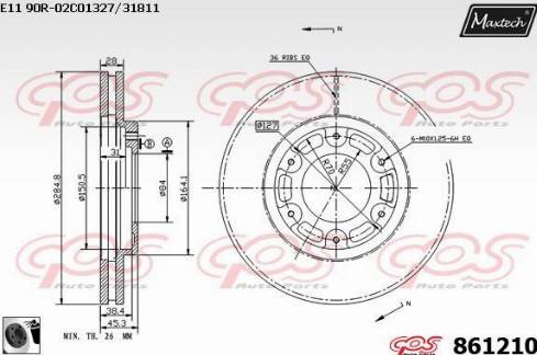 Maxtech 861210.0060 - Brake Disc autospares.lv