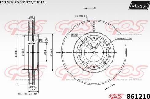 Maxtech 861210.0000 - Brake Disc autospares.lv