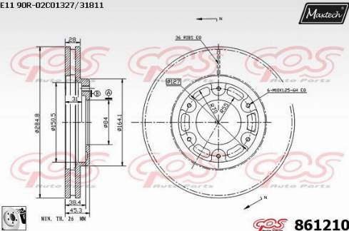 Maxtech 861210.0080 - Brake Disc autospares.lv