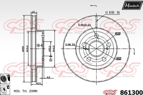 Maxtech 861210 - Brake Disc autospares.lv