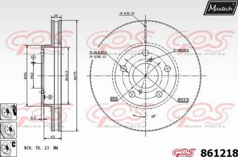 Maxtech 861218.6880 - Brake Disc autospares.lv