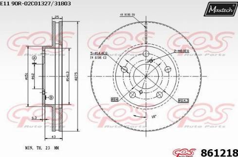 Maxtech 861218.0000 - Brake Disc autospares.lv