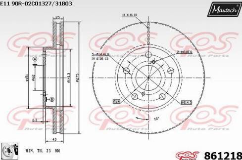 Maxtech 861218.0080 - Brake Disc autospares.lv