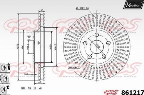 Maxtech 861217.6880 - Brake Disc autospares.lv