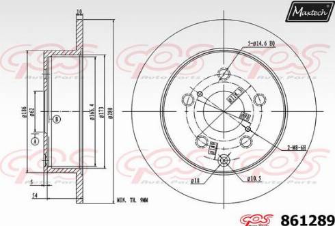 Maxtech 861289.0000 - Brake Disc autospares.lv