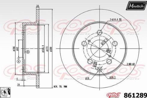 Maxtech 861289.0080 - Brake Disc autospares.lv