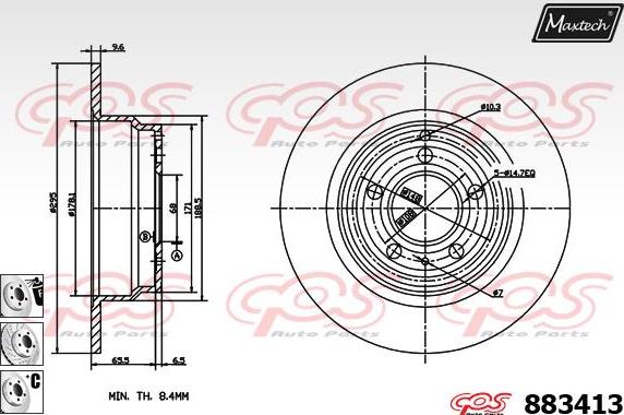 Maxtech 871105 - Brake Disc autospares.lv