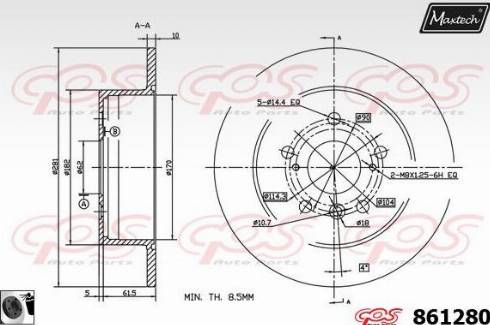 Maxtech 861280.0060 - Brake Disc autospares.lv