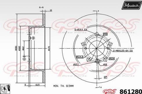 Maxtech 861280.0080 - Brake Disc autospares.lv