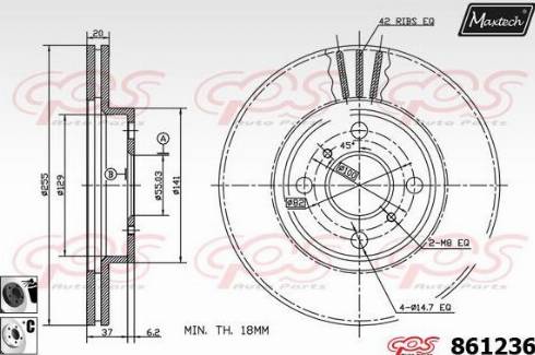 Maxtech 861236.6060 - Brake Disc autospares.lv