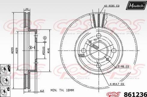 Maxtech 861236.6880 - Brake Disc autospares.lv