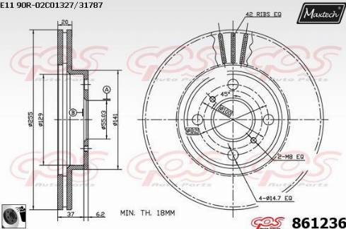 Maxtech 861236.0060 - Brake Disc autospares.lv