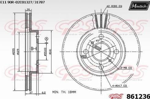 Maxtech 861236.0000 - Brake Disc autospares.lv