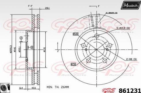 Maxtech 861231.0060 - Brake Disc autospares.lv