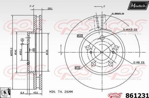 Maxtech 861231.0080 - Brake Disc autospares.lv