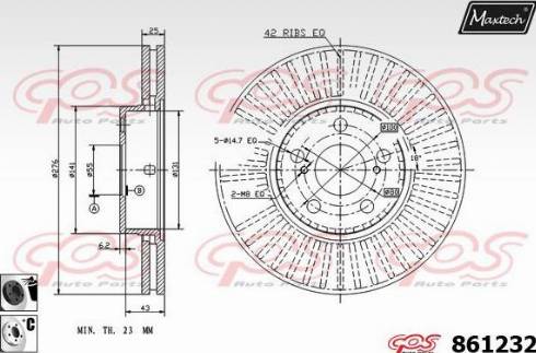 Maxtech 861232.6060 - Brake Disc autospares.lv