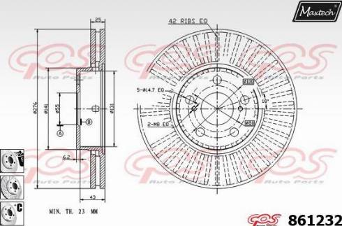 Maxtech 861232.6880 - Brake Disc autospares.lv