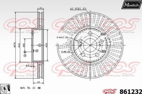 Maxtech 861232.0080 - Brake Disc autospares.lv