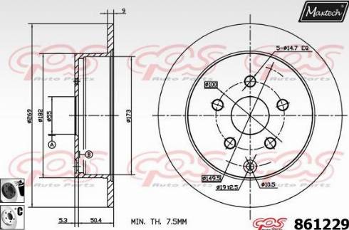 Maxtech 861229.6060 - Brake Disc autospares.lv