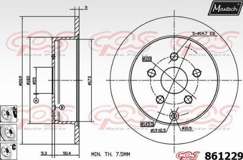 Maxtech 861229.6880 - Brake Disc autospares.lv