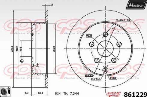 Maxtech 861229.0060 - Brake Disc autospares.lv