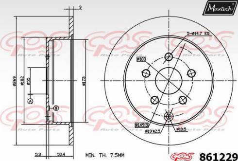 Maxtech 861229.0000 - Brake Disc autospares.lv