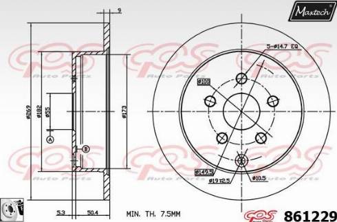 Maxtech 861229.0080 - Brake Disc autospares.lv