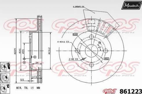 Maxtech 861223.6880 - Brake Disc autospares.lv