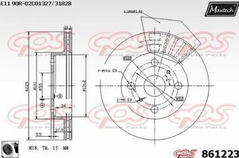 Maxtech 861223.0060 - Brake Disc autospares.lv