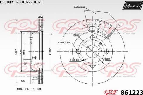 Maxtech 861223.0000 - Brake Disc autospares.lv