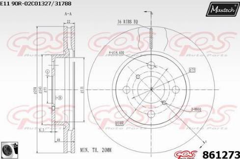 Maxtech 861273.0060 - Brake Disc autospares.lv