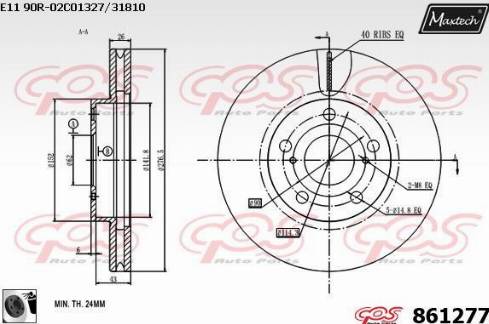 Maxtech 861277.0060 - Brake Disc autospares.lv