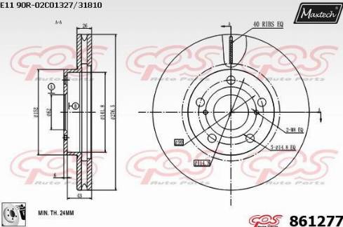 Maxtech 861277.0080 - Brake Disc autospares.lv