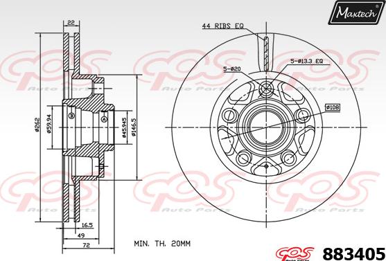 Maxtech 861277 - Brake Disc autospares.lv