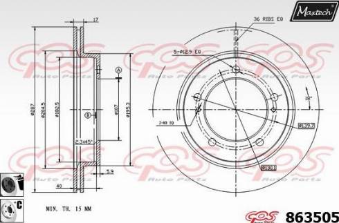 Maxtech 863505.6060 - Brake Disc autospares.lv