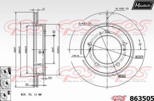 Maxtech 863505.6880 - Brake Disc autospares.lv