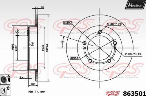 Maxtech 863501.6060 - Brake Disc autospares.lv