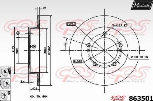 Maxtech 863501.6880 - Brake Disc autospares.lv