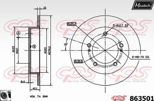 Maxtech 863501.0060 - Brake Disc autospares.lv