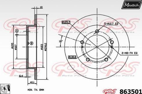 Maxtech 863501.0080 - Brake Disc autospares.lv