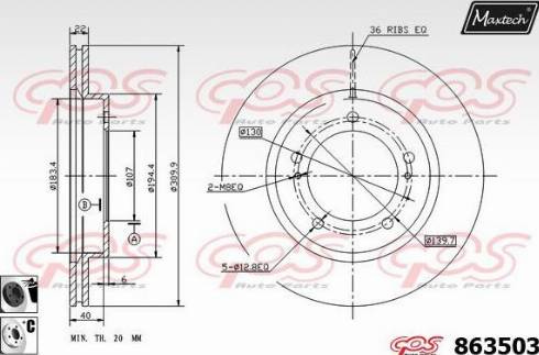 Maxtech 863503.6060 - Brake Disc autospares.lv