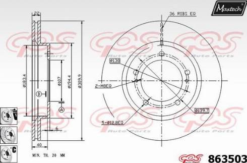 Maxtech 863503.6880 - Brake Disc autospares.lv