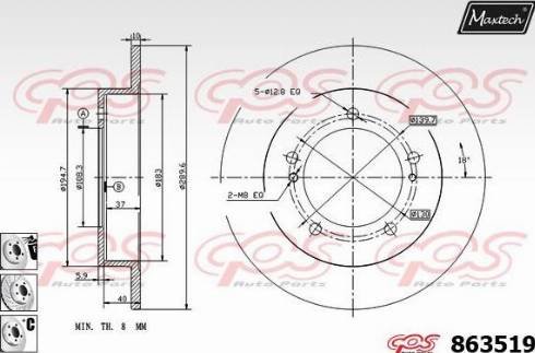 Maxtech 863519.6880 - Brake Disc autospares.lv