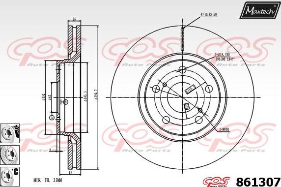 Maxtech 863514 - Brake Disc autospares.lv