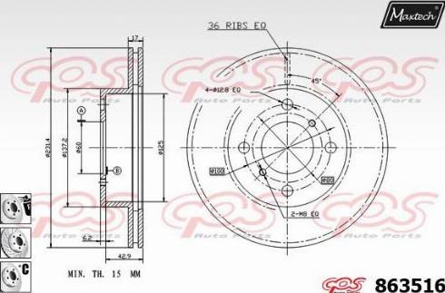 Maxtech 863516.6880 - Brake Disc autospares.lv