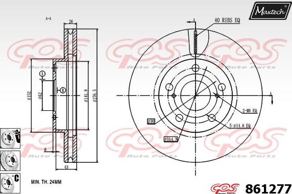 Maxtech 863516 - Brake Disc autospares.lv